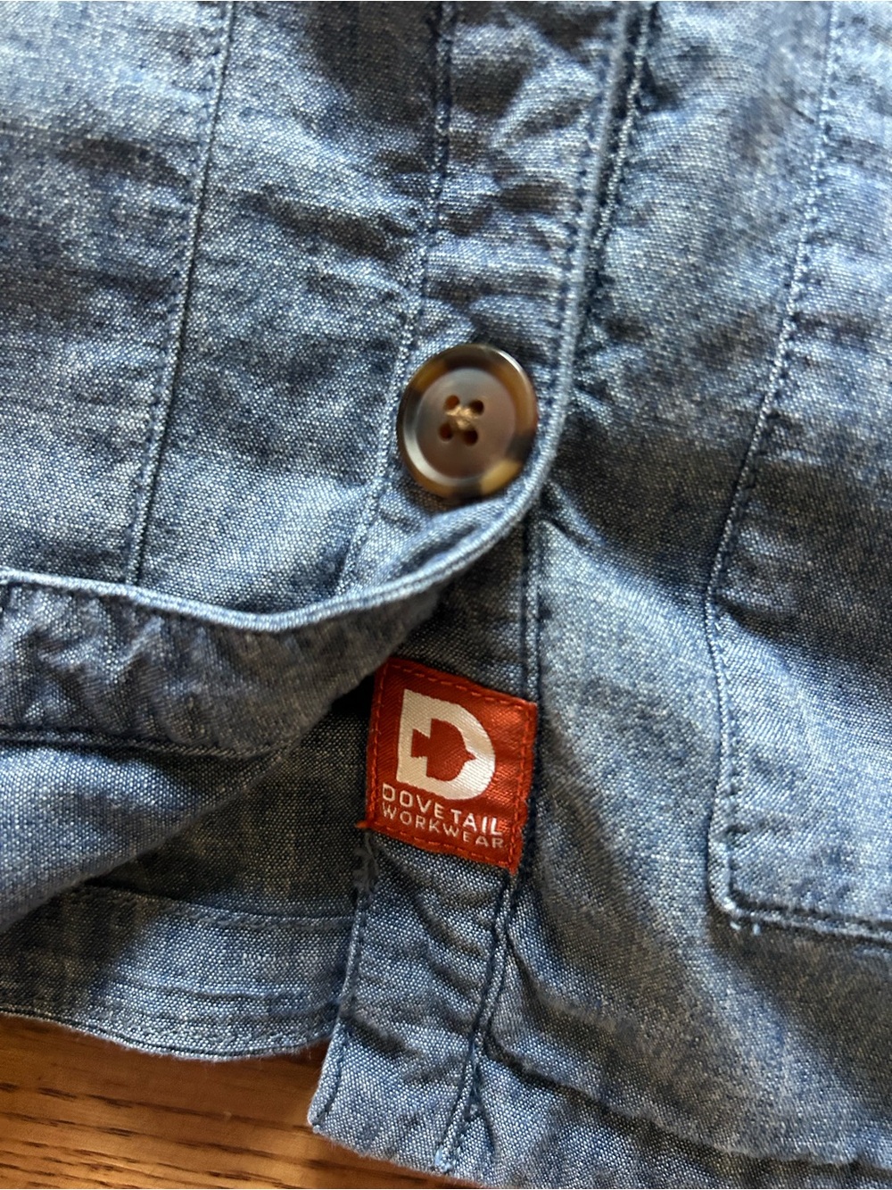 Dovetail Workwear Blue Denim Button-Up Jacket shirt - Picture 2 of 5